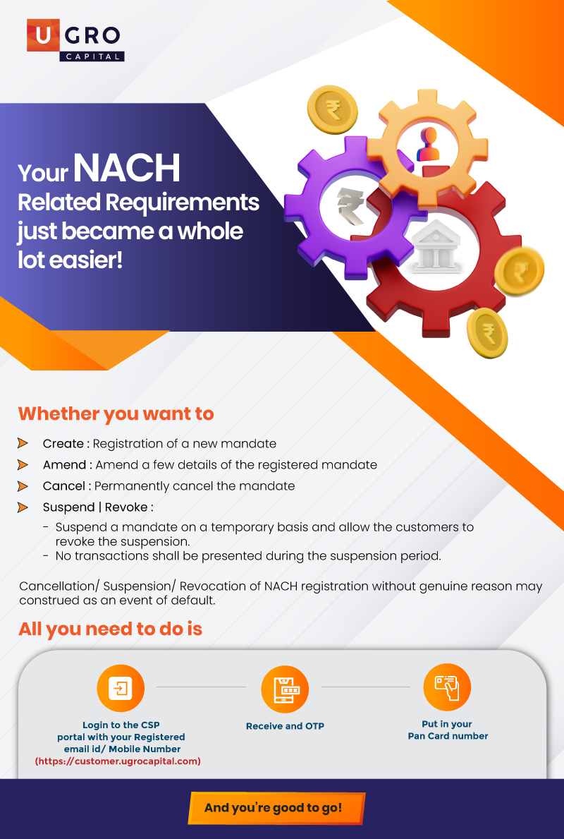 Ugro Capital NACH Related Requirements